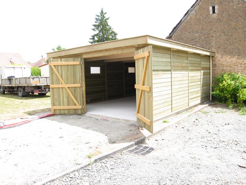 garage bois moderne toit plat 471x615
