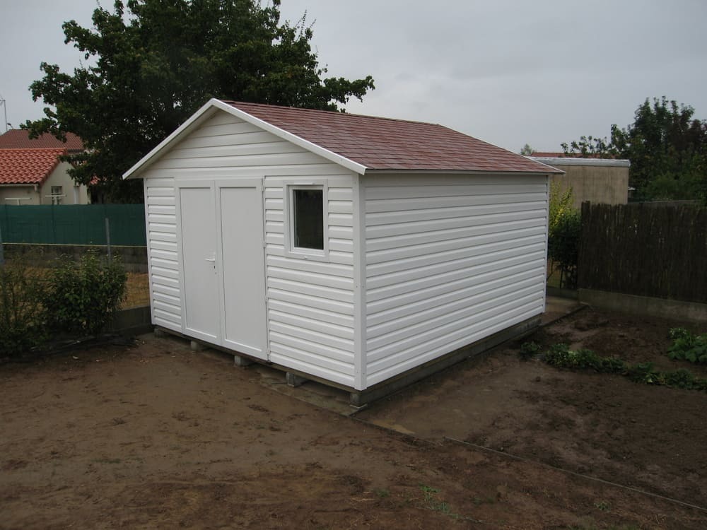 abri de jardin 377x405 porte double option bardage blanc