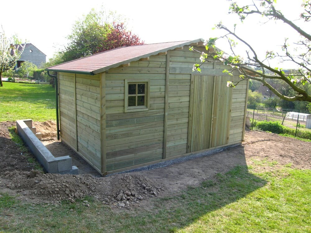 abri de jardin bois trait 15m 4m71x3m11