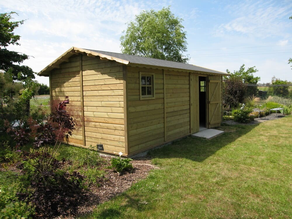 abri de jardin bois trait 20m 3m17x6m15