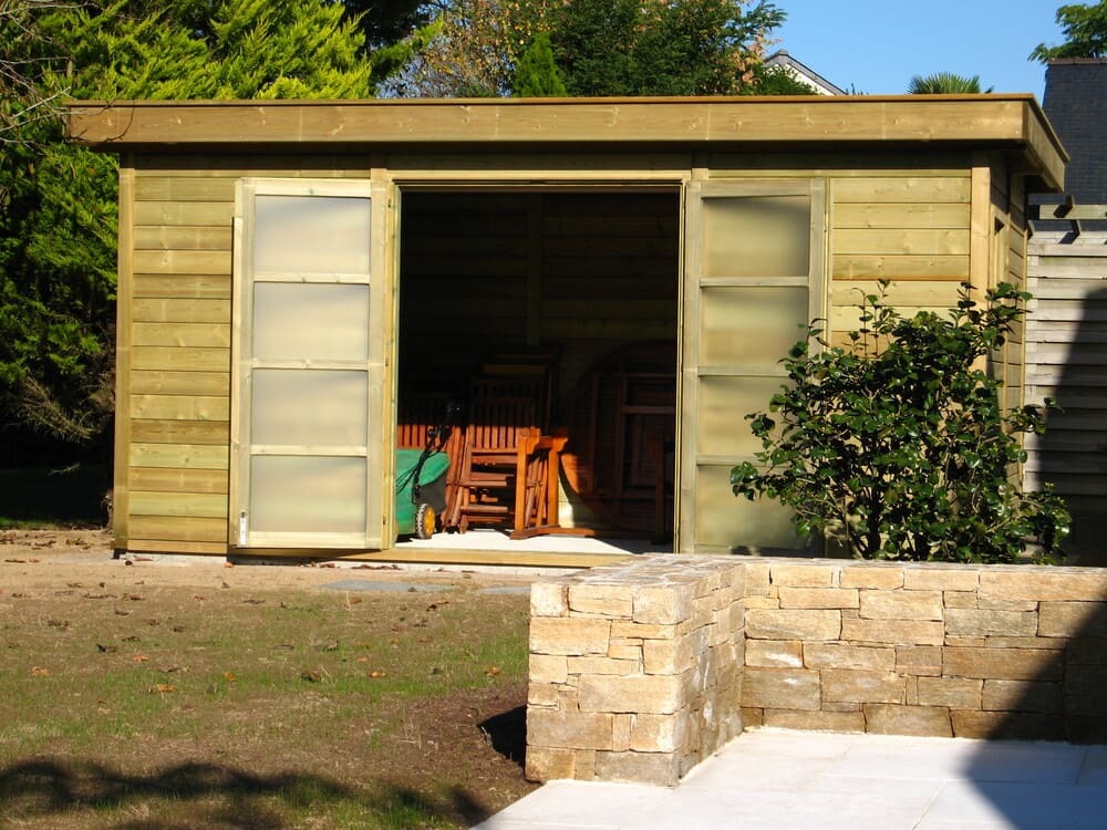 abri de jardin bois trait moderne 4m71x3m11