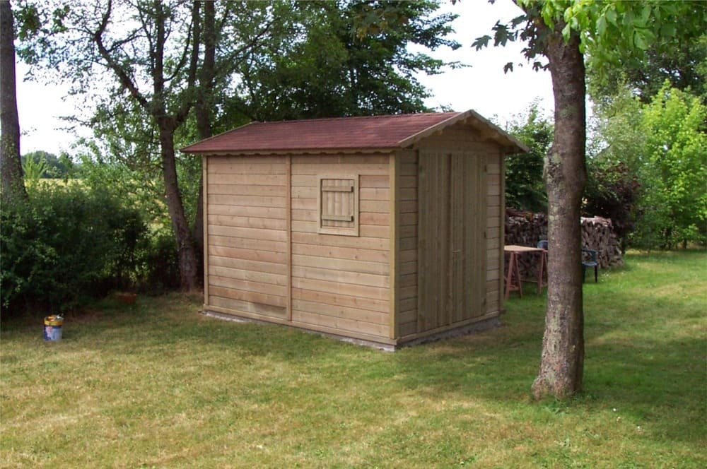 abri de jardin bois trait porte double 2m31x3m11