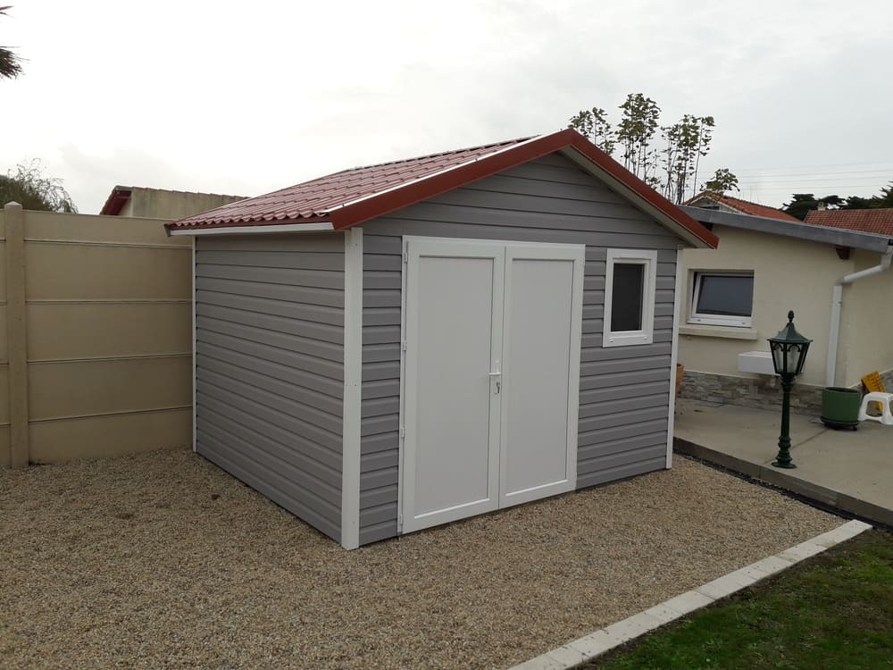 abri de jardin couvert en tuile mtallique 3m37x2m85