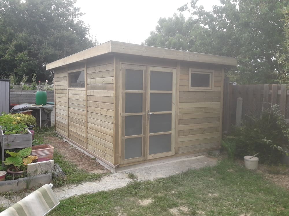 abri de jardin toit plat 15m