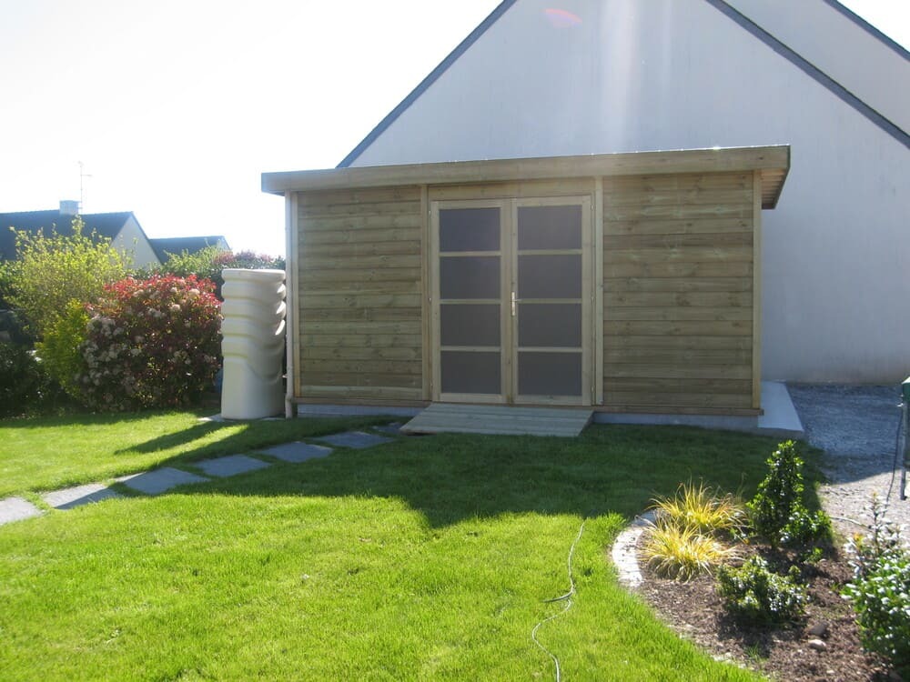 abri de jardin toit plat epdm bois trait 15m 4m71x3m11