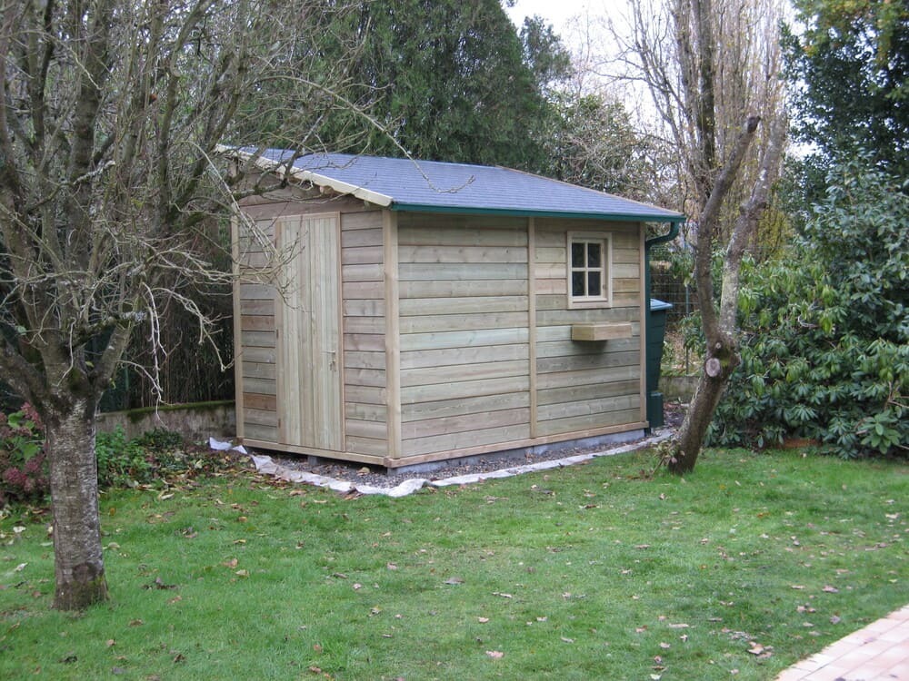 cabane de jardin bois trait� 1 pente 1m63x3m11