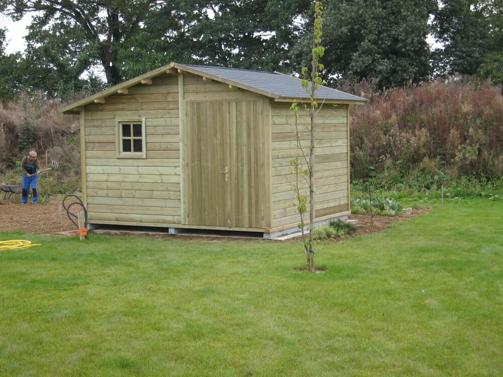 cabane de jardin bois trait 12m 3m66x3m11