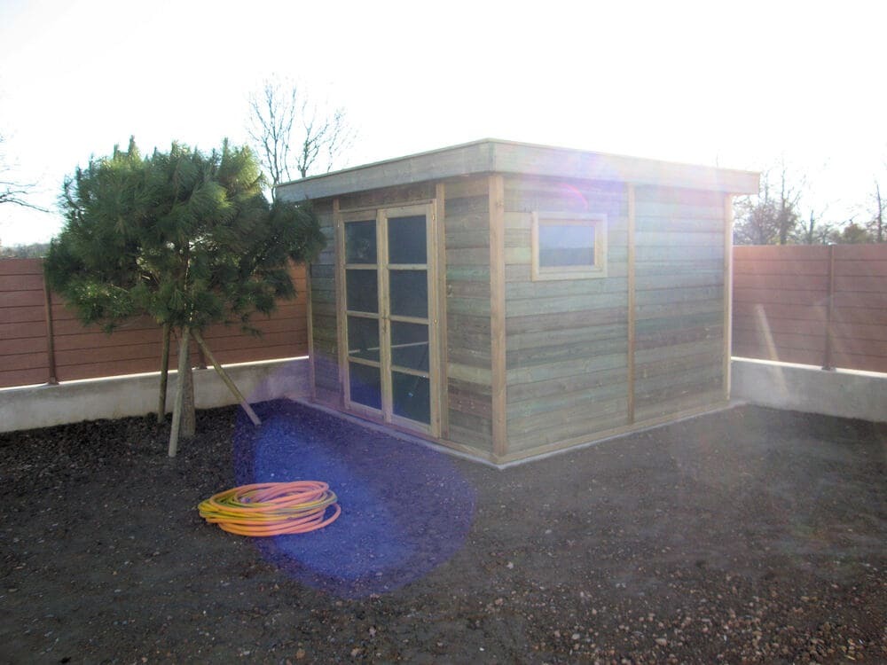cabane de jardin bois trait epdm 3m17x3m11