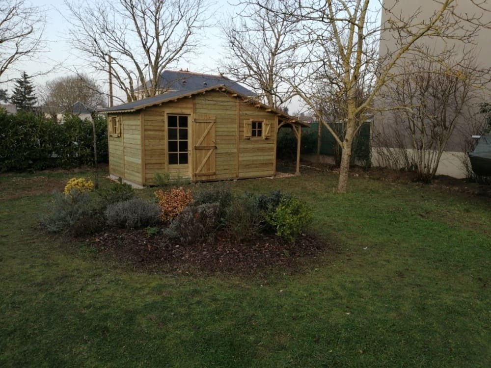 chalet de jardin avec bucher 15m, 4m71x3m11