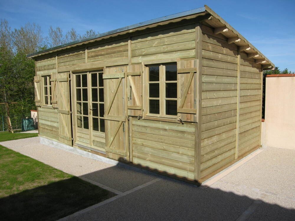 chalet de jardin bois trait� 3m17x6m15