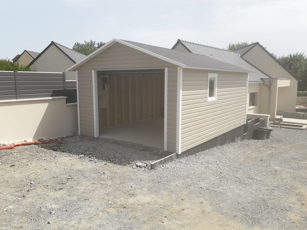 garage 20m pvc ossature bois 3m77x5m25