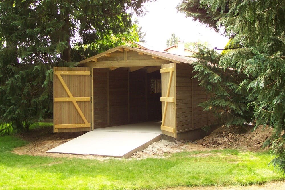 garage bois trait  coeur 20m 3m17x6m15