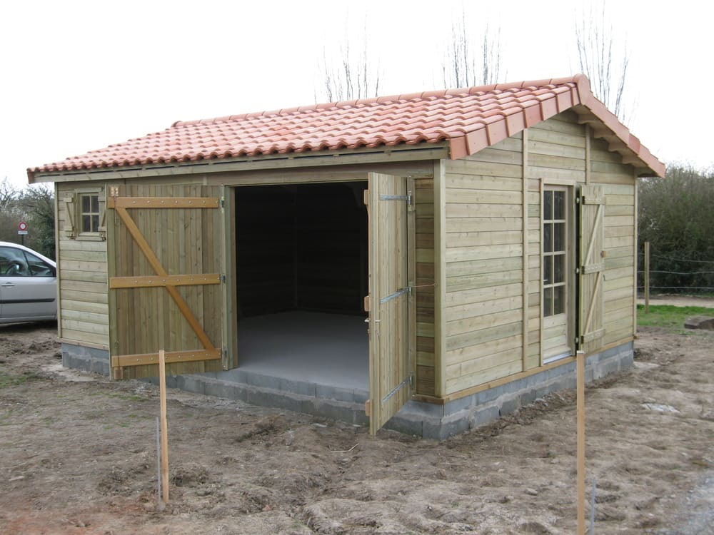garage bois trait couverture tuile 28m 6m15 x 4m71