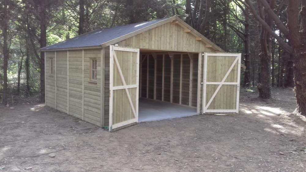 garage ossature bois trait 18m