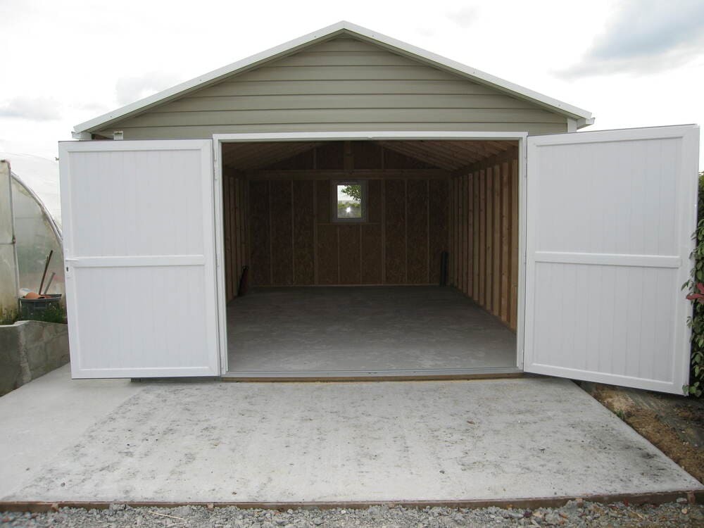 garage porte 2 battants prfabriqu ossature bois 3m77x5m65