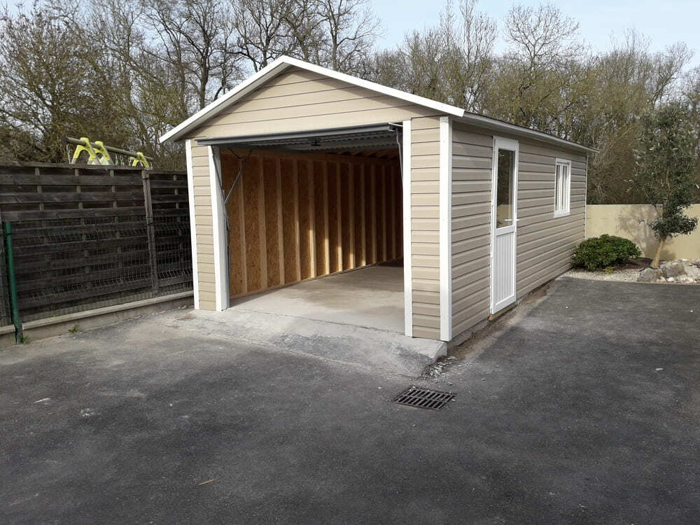 garage pvc ossature bois 3m37x6m85