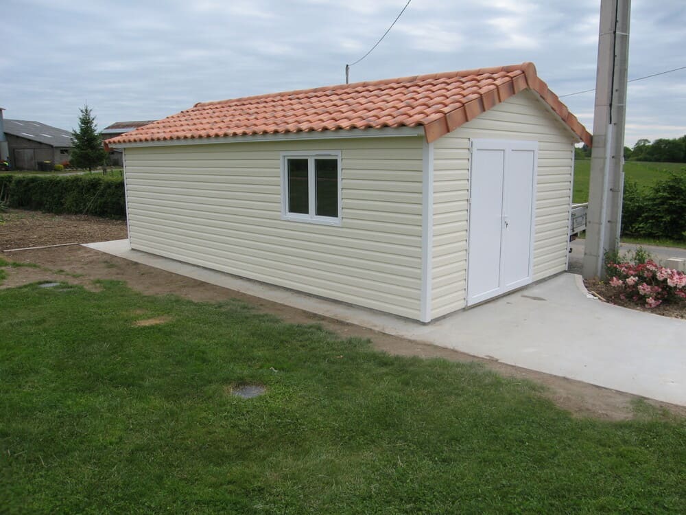 grand abri de jardin 30m prfabriqu + tuile 3m77x7m25