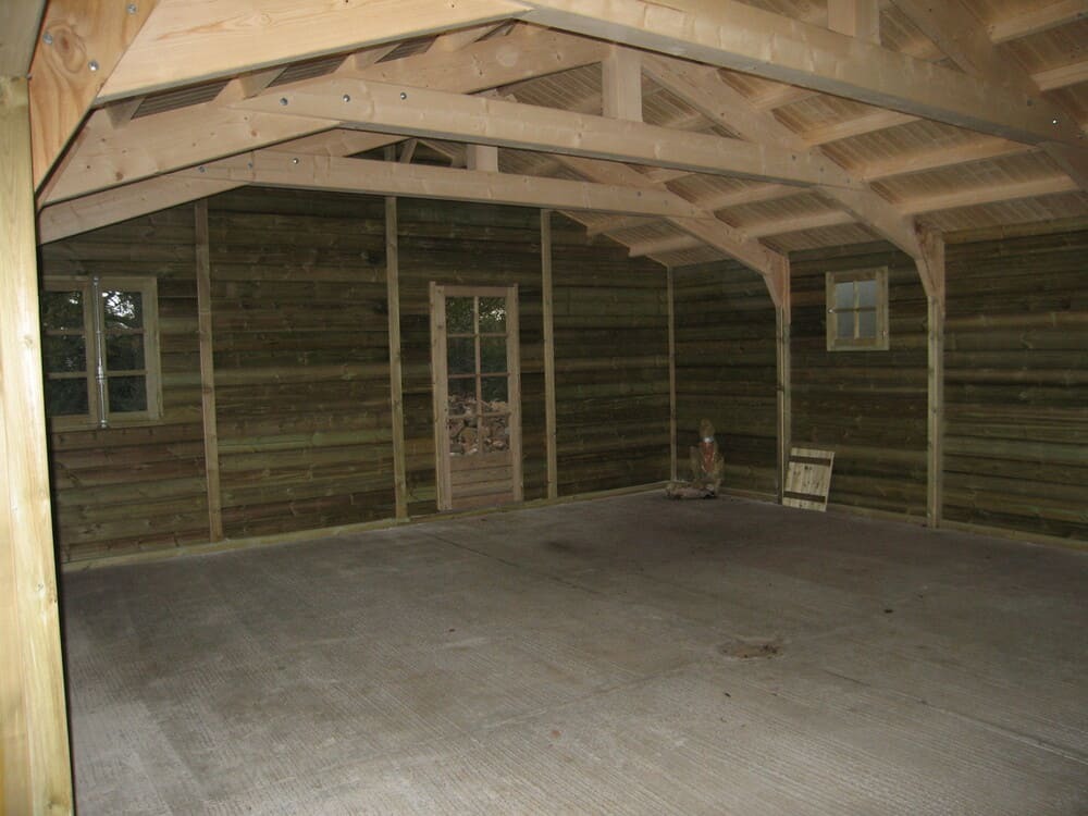 intrieur ossature bois garage