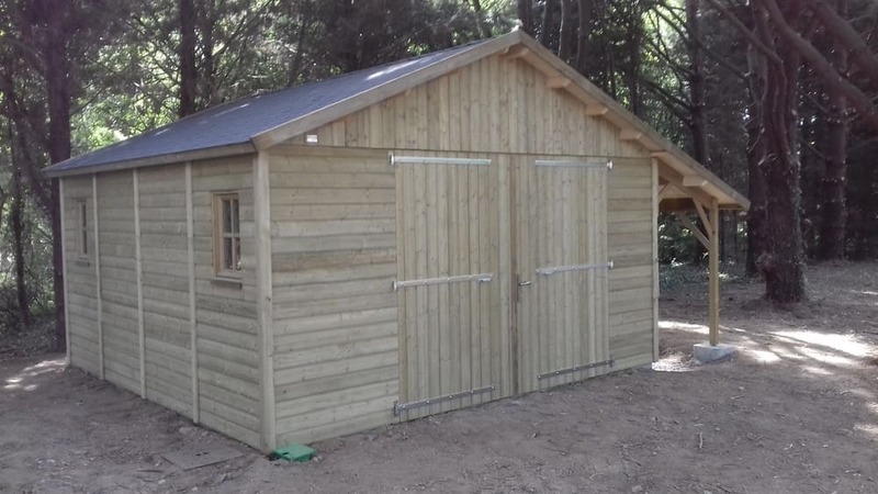 abri atelier de jardin bois trait 4m24x4m24