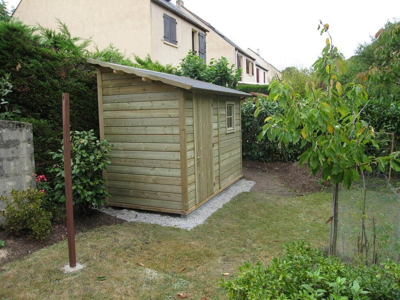 abri de jardin 5m 1pente en bois trait 1m63x3m11
