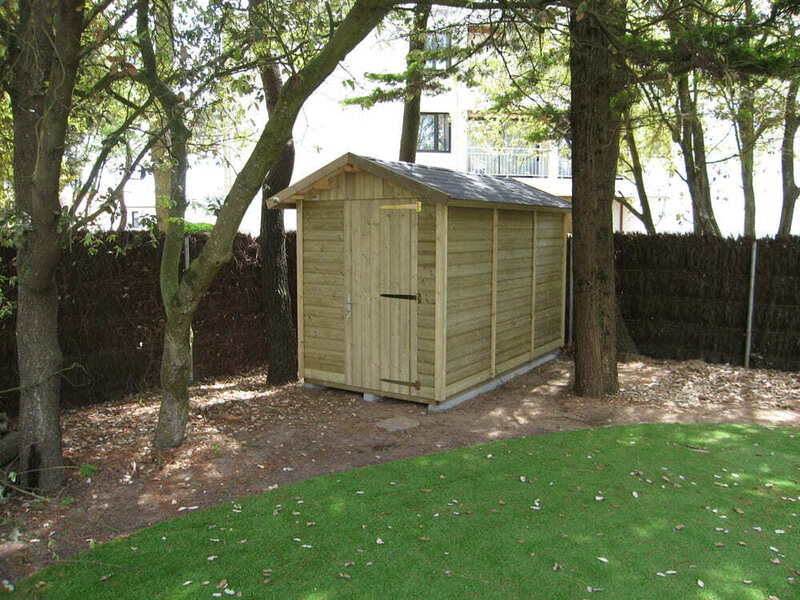 abri de jardin 5m bois trait 1m63x3m19