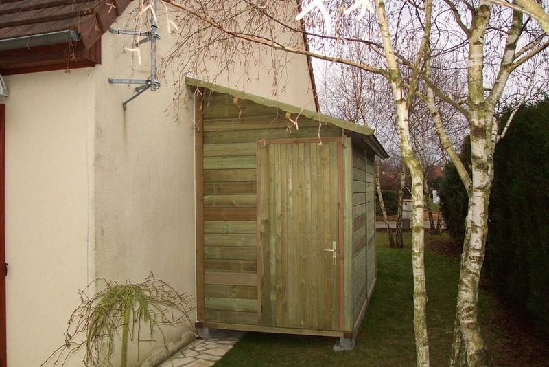 abri de jardin bois 1 pente 1m63x3m11