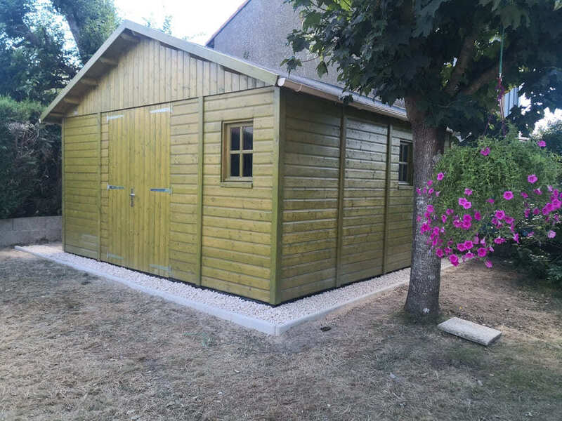 abri de jardin bois trait 14m