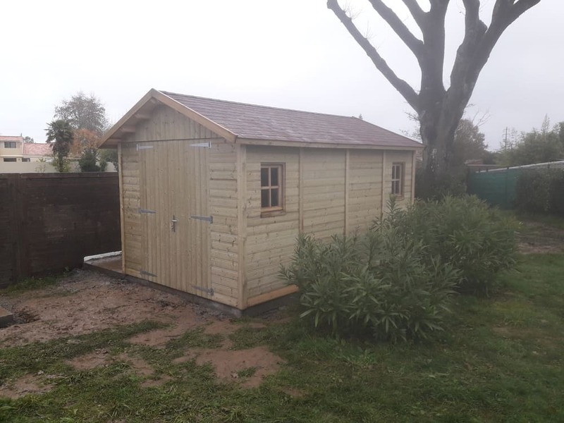 abri de jardin ossature bois trait 9m, 2m14x4m24