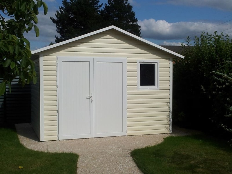 abri de jardin pvc 337x285 porte double 1m56