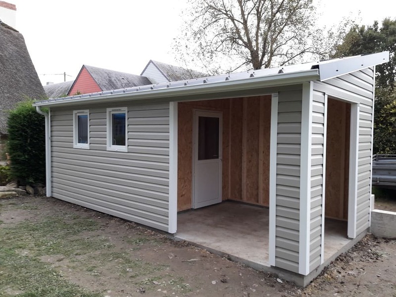 abri de jardin sans entretien avec auvent une pente 257x565