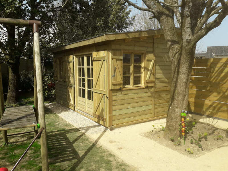 annexes de jardin 1 pente en bois trait 3m17x4m63
