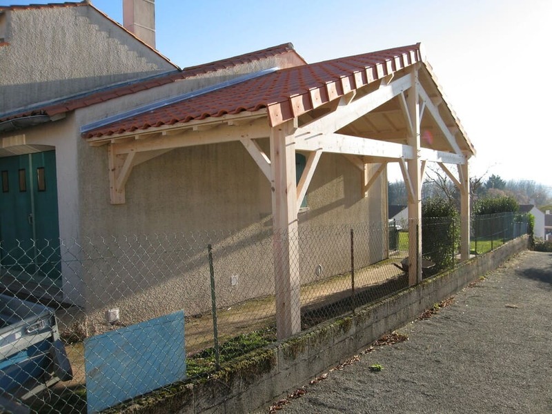 auvent carport accol bois 8m00x3m00