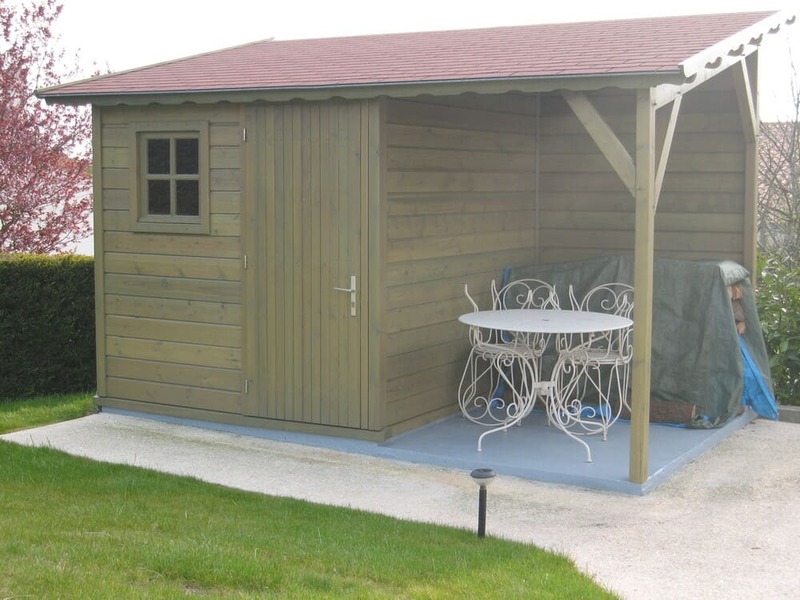 cabanon d jardin 5m + auvent