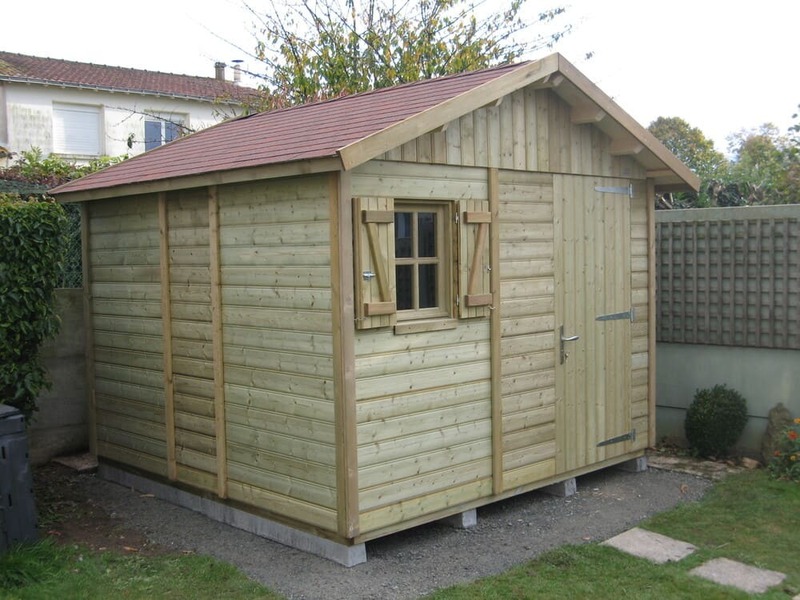cabanon de jardin en bois trait 7m 2m68x2m68