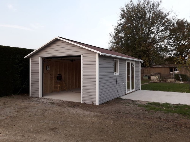 garage atelier pvc ossature bois 25m 4m17x6m05