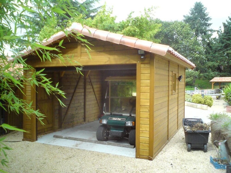 garage bois 17m 3m66x4m63 option tuile