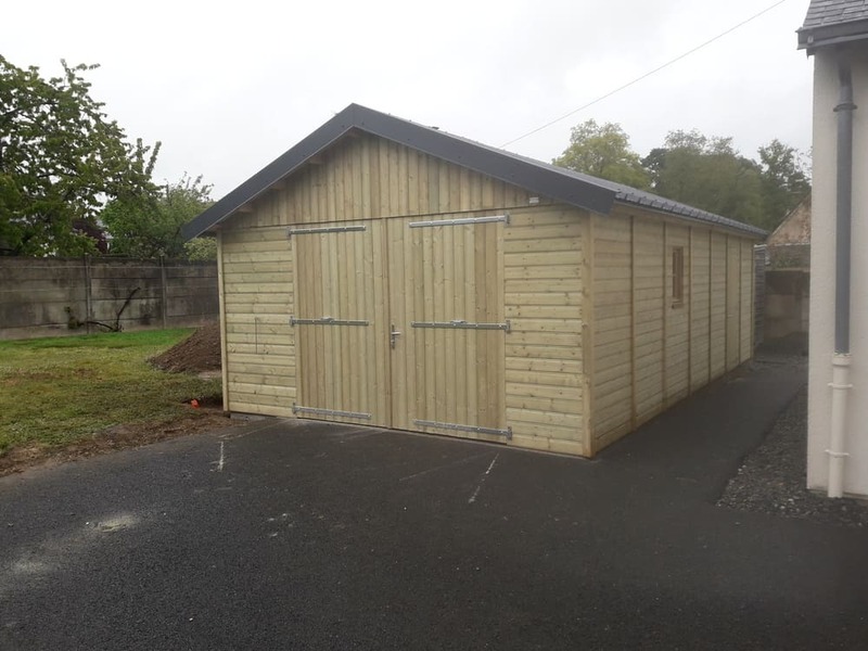 garage bois trait 30m couverture bac acier 4m24x7m39