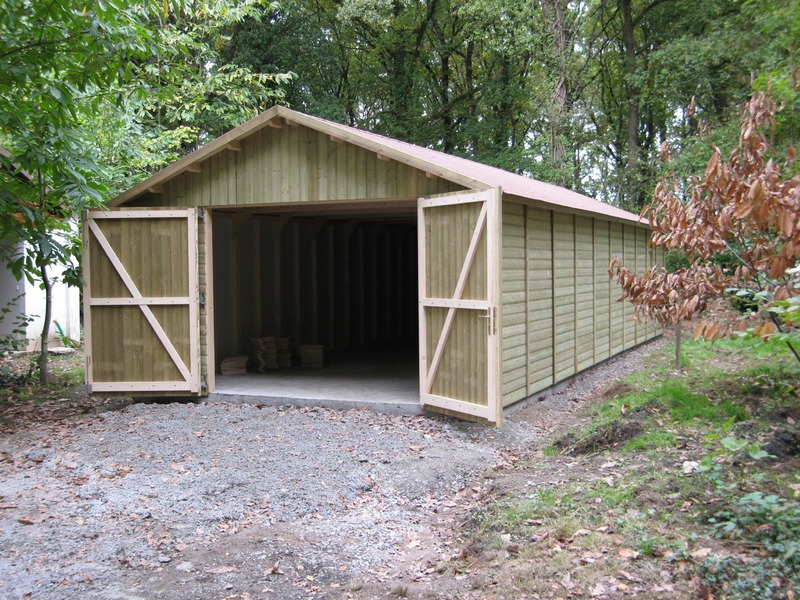 garage ossature bois trait 44m 4m24x10m34
