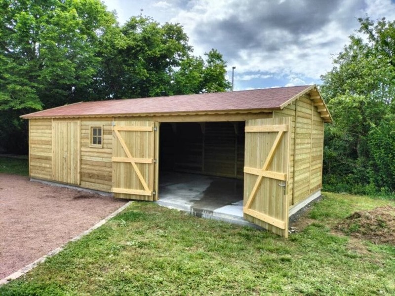 grand garage bois 4m71x9m19