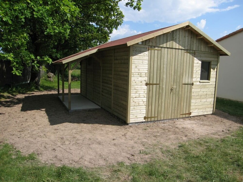 local de rangement 17m en bois trait 3m19x5m29